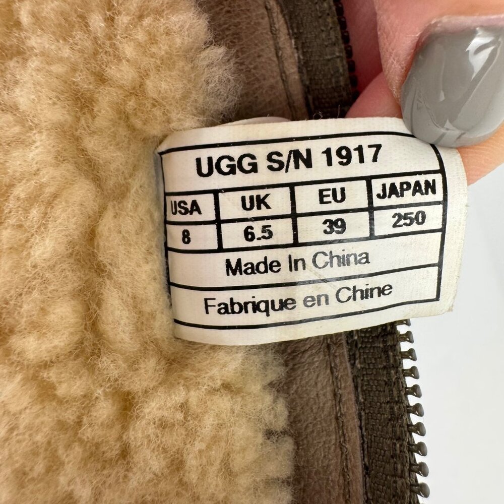 Ugg Jillian Suede Riding Boots Size 8 Sherpa Tan Brown Casual Winter Outdoors - Picture 9 of 16